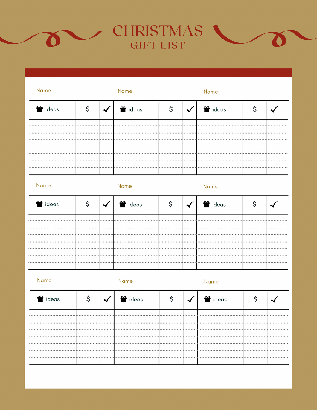 FREE Christmas Planning Downloads/Printables