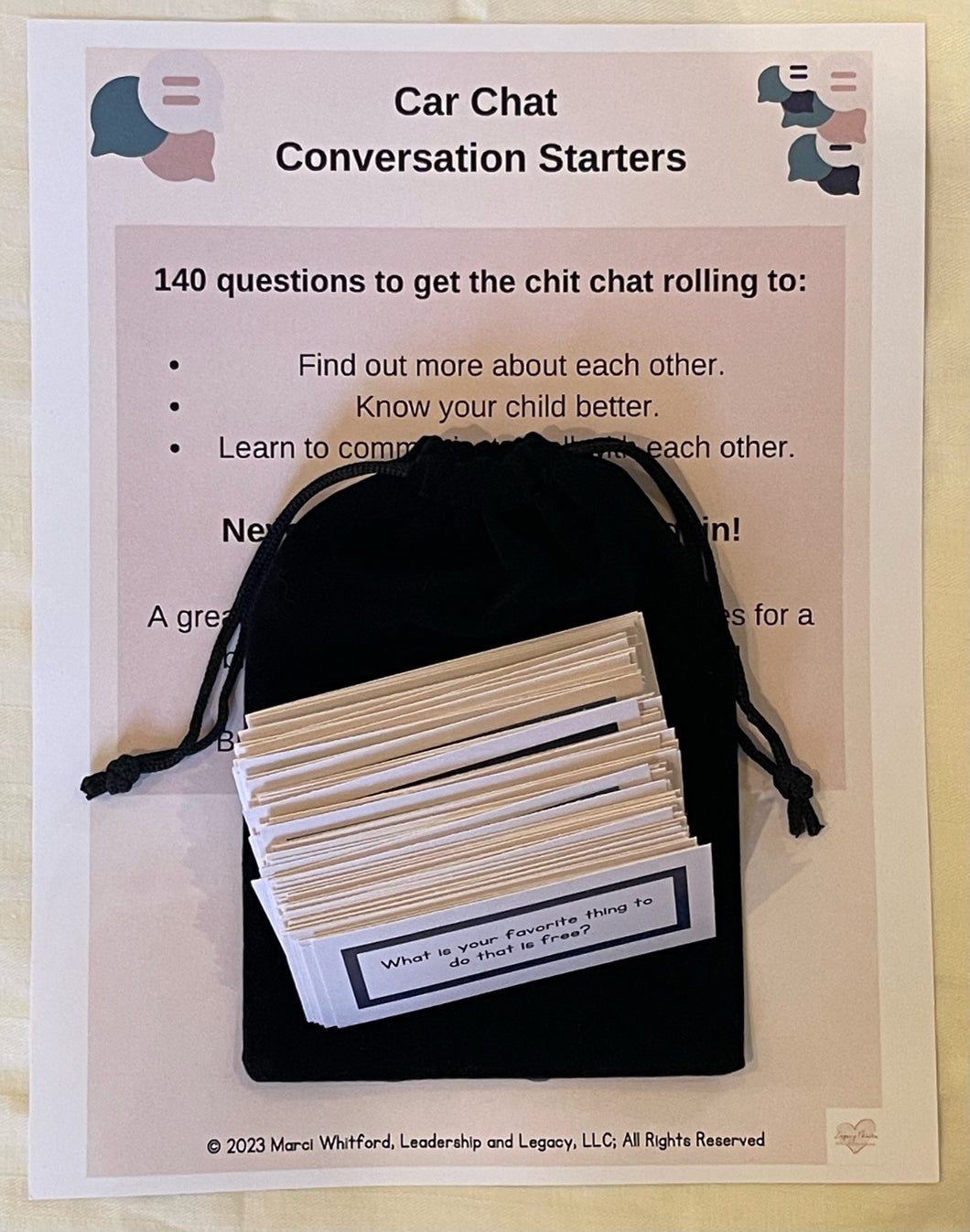 Car Chat Conversation Starters Printed and Shipped